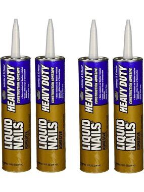 Heavy Duty Construction Adhesive, 10 oz, 4 Pack - Strong Bonding for Home